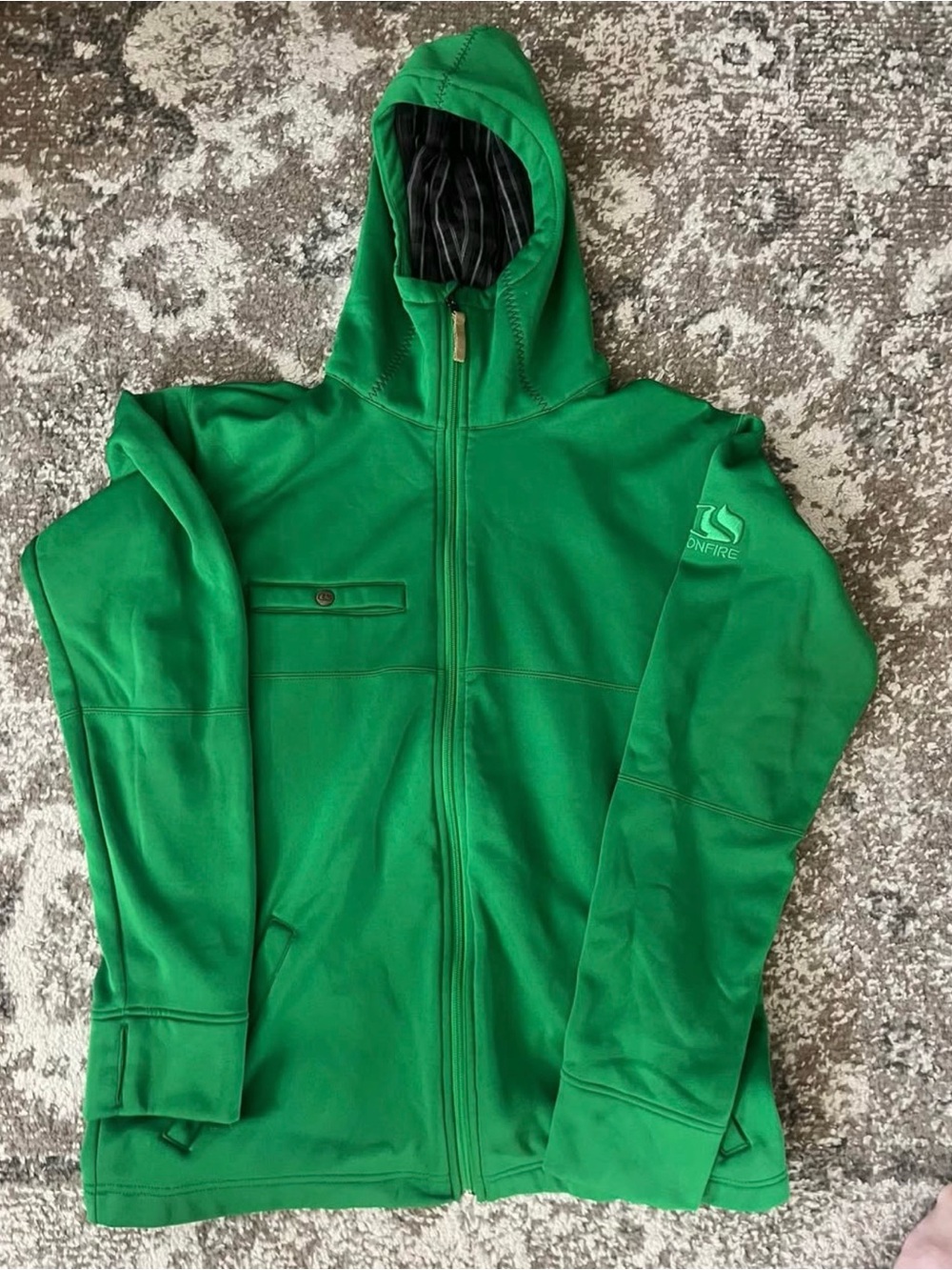 Bonfire Men’s Green Full-Zip Hooded Ski Jacket